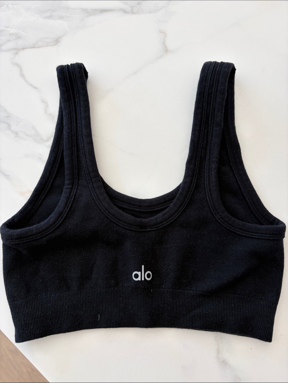 ALO Yoga Black Ribbed Sports Tank Top